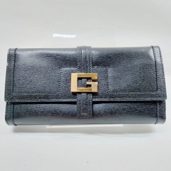 Gucci Long Wallet Black Leather 280-081825 - Picture 1 of 9